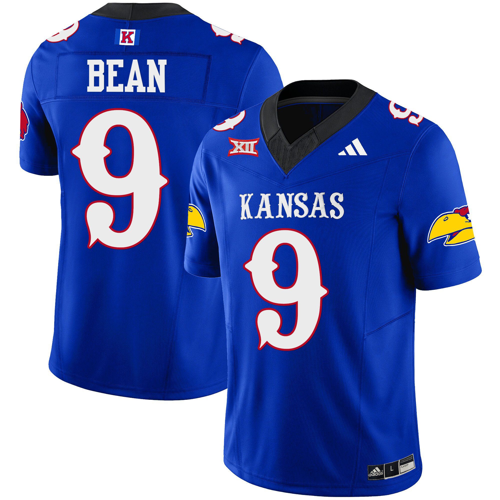 Men Kansas Jayhawks #9 Bean Blue 2024 Blackhawk Vapor Limited NCAA Jersey->indianapolis colts->NFL Jersey